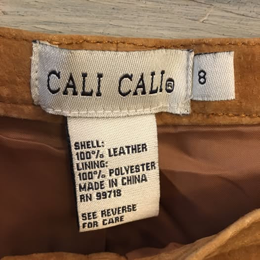 Cali Cali 100% Genuine Suede Leather Pants Size 8 Good Condition
