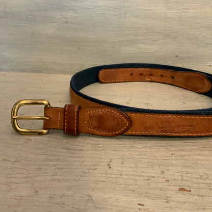 Zep-Pro Men's Casual Leather/Canvas Embroidered Sport Fishing Belt 44" Good Condition