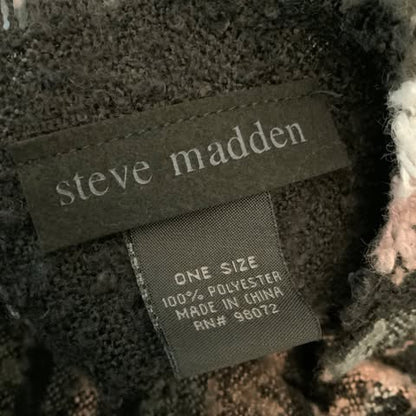 Steve Madden Soft Black Grey Pink Wrap Scarf Good Condition