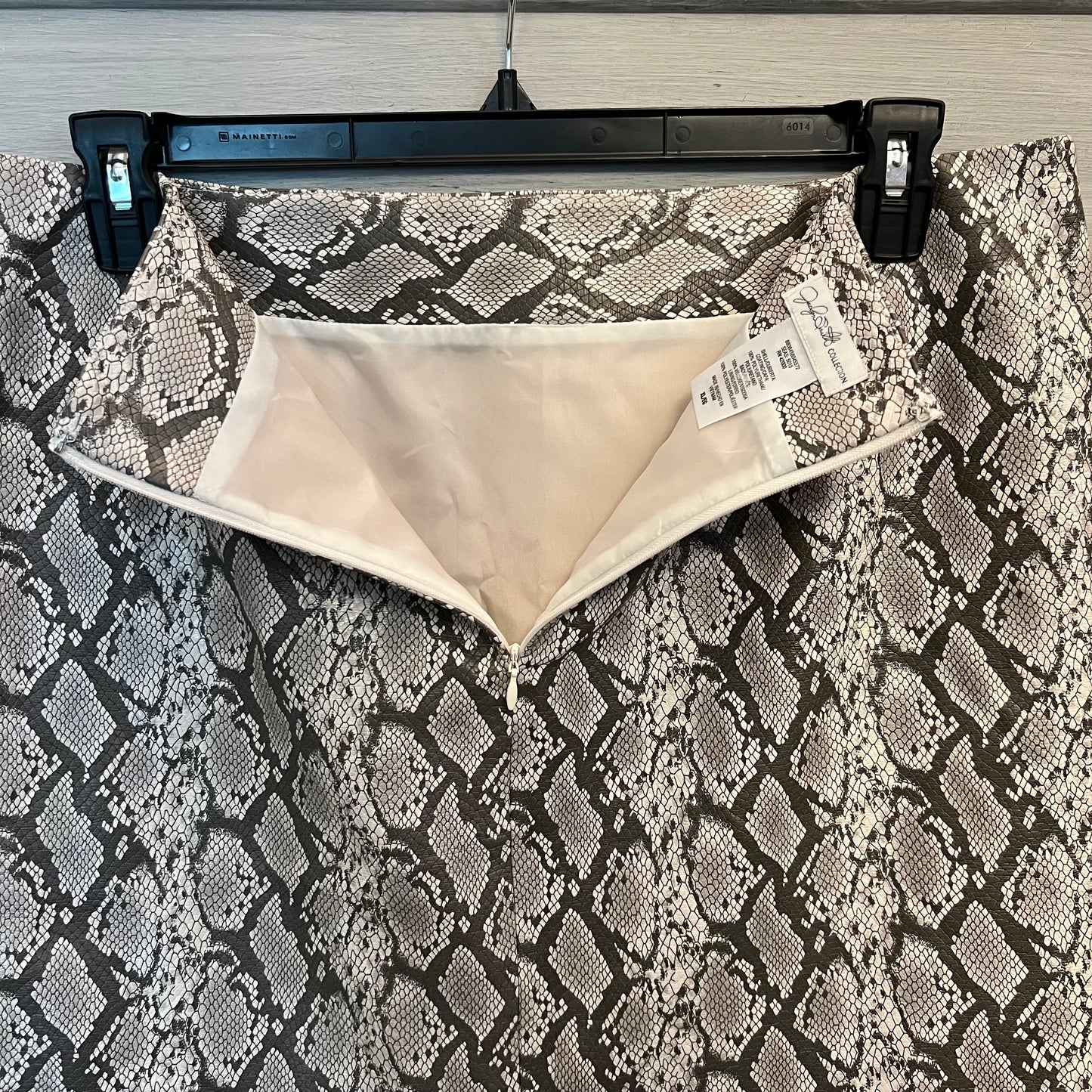 Vintage Jacqueline Smith Faux Snakeskin Leather Pencil Skirt XL Like New