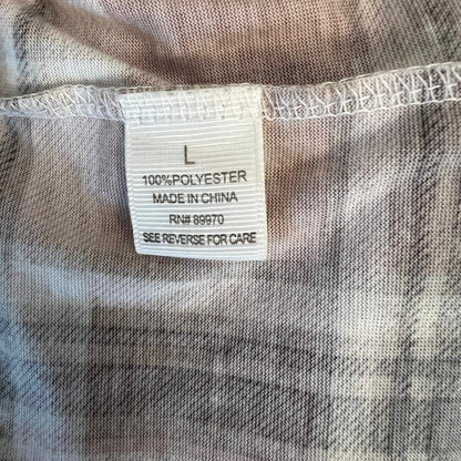 Eden & Olivia Mauve Gray White Plaid Flannel Button Down Shirt Size Large Good Condition