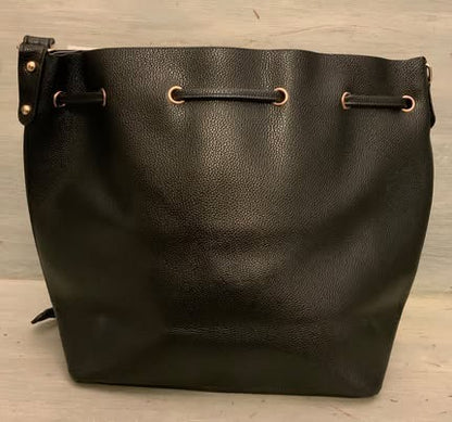 Black Faux Leather Tote Bag Purse w/ Matching Wristlet New