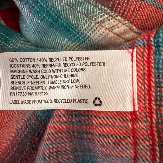 Mossimo Teal Red Plaid 60% Cotton Flannel Button Down Shirt Large Good Condition