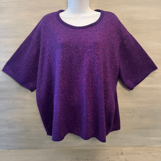 Vintage Steven Edwards Purple Shimmer Knit Sweater Size 3X Good Condition