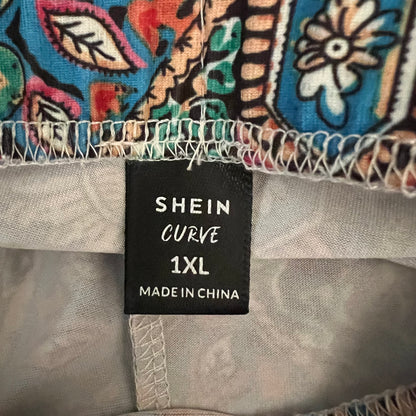 SHEIN Boho Paisley Print Gaucho Pants 1XL Like New