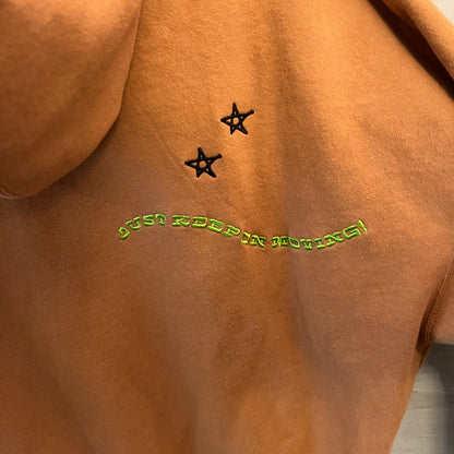 Obey Tan “Cosmic Love” Embroidered Hoodie Sweatshirt Size Small Good Condition