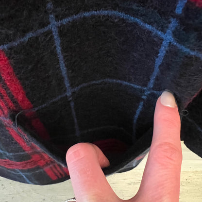 Talbots Pure Merino Wool Blue Red Plaid Blazer Jacket Size XL Good Condition
