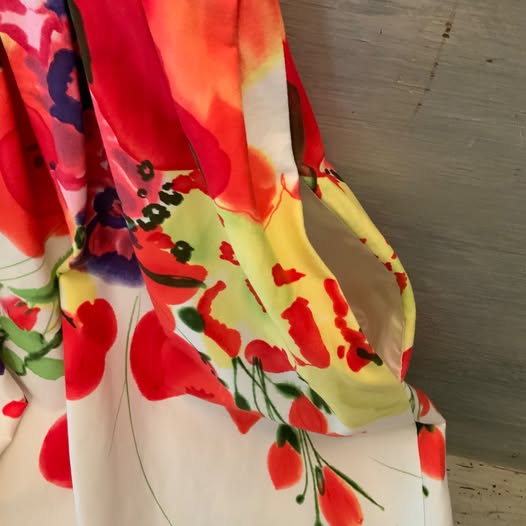 New Directions Colorful Floral Print Sleeveless Fit & Flare Dress Size 16 Good Condition