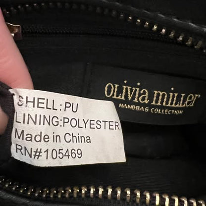 Olivia Miller Emoji Mini Black Faux Leather Crossbody Bag Purse Good Condition