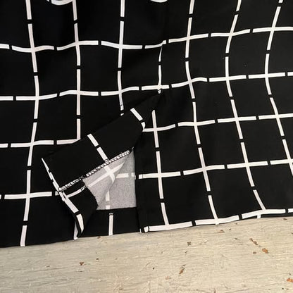 Emma & Michele Sleeveless Black White Geometic Print Belted Dress Size 12 Like New