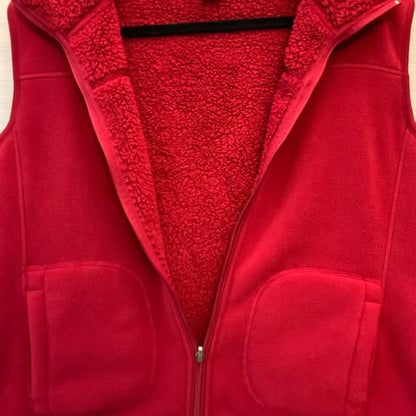 Hannah Reversible Fleece Sherpa Vest Red Size Large Good Condition