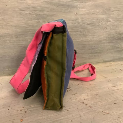 New York Multicolor Tie Die 100% Cotton Fabric Crossbody Bag Purse Like New
