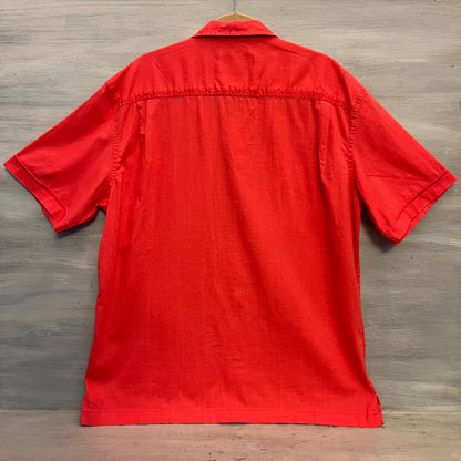 Saint John's Bay 100% Cotton Coral Classic Fit Casual Button Down Shirt Size XL Good Condition