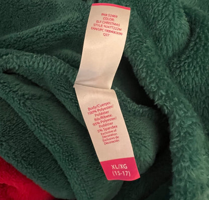 No Boundaries Christmas Elf Fleece Hoodie Pullover XL(15-17) Good Condition