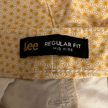 Lee 97% Cotton Geometric Daisy Print Regular Fit Mid Rise Shorts Size 16 Medium Good Condition