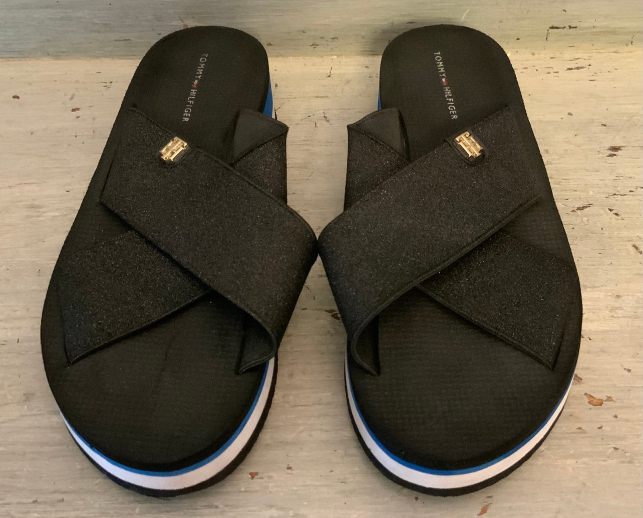 Tommy Hilfiger Slip On Wedge Platform Sandal Size 9.5 Good Condition