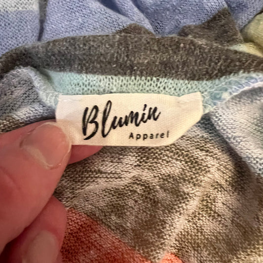 Blumin Apparel Multicolor Horizontal Stripe Lightweight Knit Sweater Top Size 3XL Good Condition