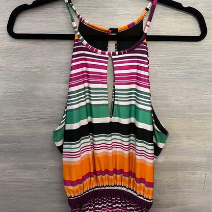 Venus Sleeveless Colorful Horizontal Stripes Maxi Dress Size 10 Good Condition
