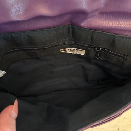Vintage Almondo Original Purple Faux Leather Clutch Like New
