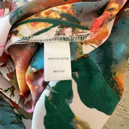 Spense Colorful Abstract Floral High Low Blouse Size Large Good Condition