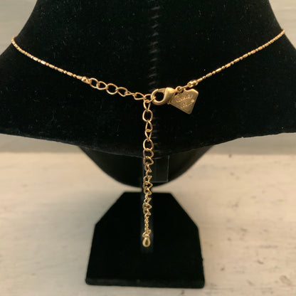 Cookie Lee Teardrop Rhinestone Delicate Faux Gold Chain Rhinestone Necklace New