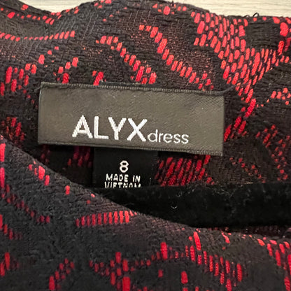 ALYX dress Red Black Lace Cap Sleeve Formal Tailored Dress Size 8 Good Condition