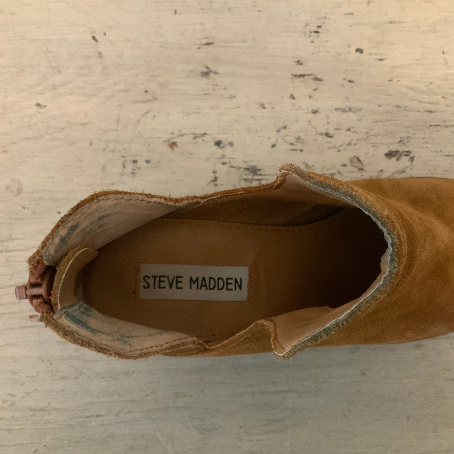 Steve Madden Lancaster Camel Brown Leather Ankle Bootie Boot Size 7.5 Good Condition
