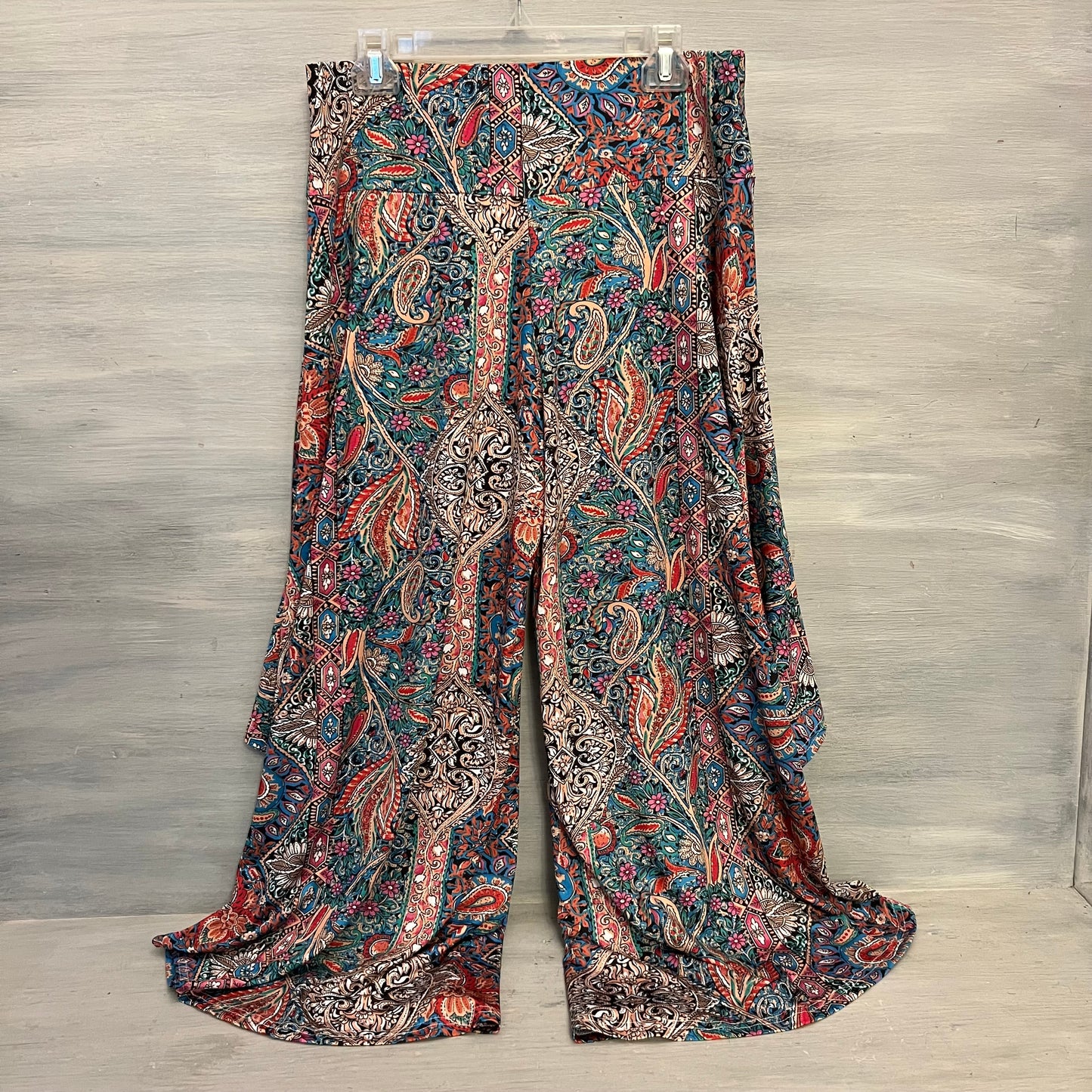 SHEIN Boho Paisley Print Gaucho Pants 1XL Like New