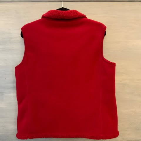 Hannah Reversible Fleece Sherpa Vest Red Size Large Good Condition