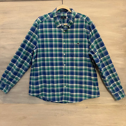 Simply Southern 100% Cotton Plaid Long Sleeve Men's Button Down Shirt Size XL Good Condition