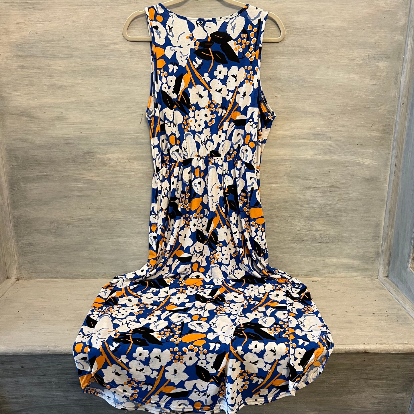 Lildy Multicolor Abstract Floral Print Curved Hem Maxi Dress Size Large/XL Good Condition