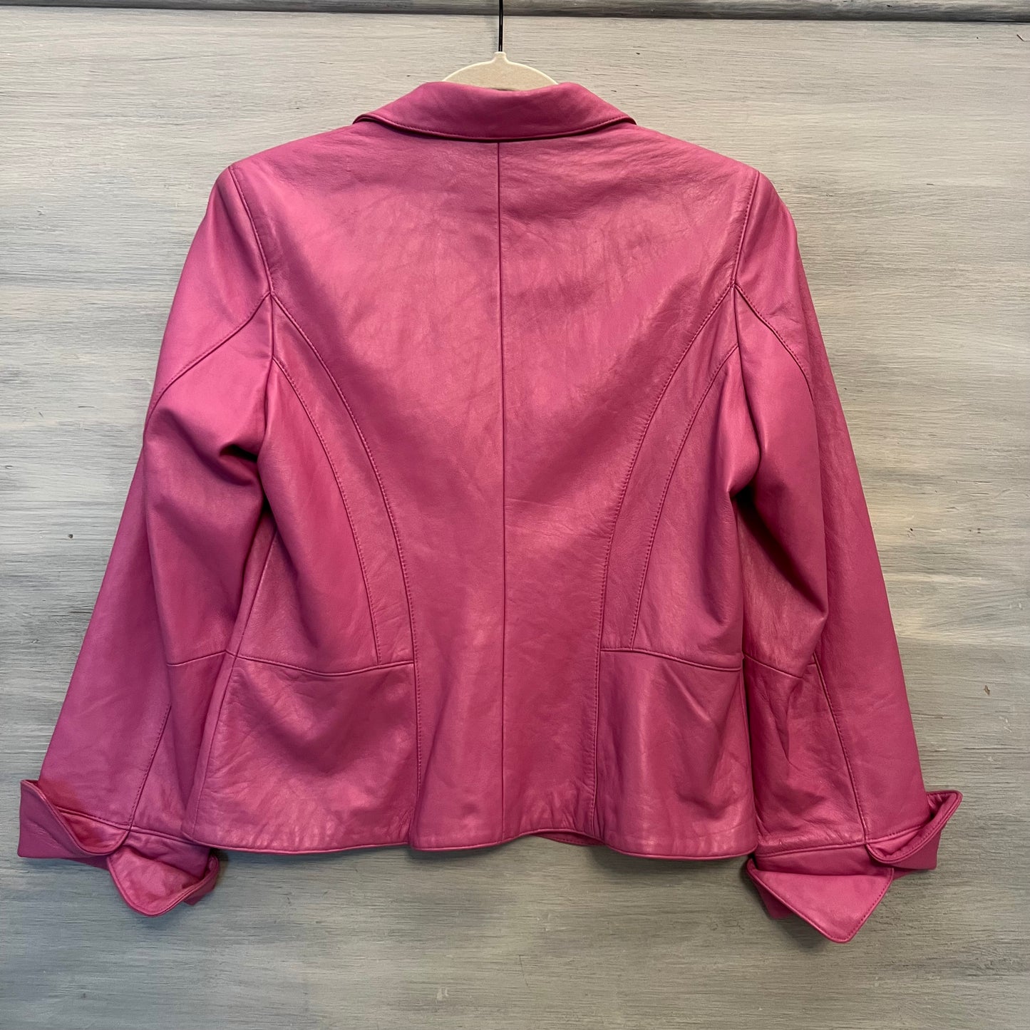 I.e. Pink Blazer Style Soft Leather Jacket Size Medium Good Condition