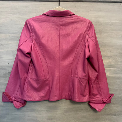 I.e. Pink Blazer Style Soft Leather Jacket Size Medium Good Condition