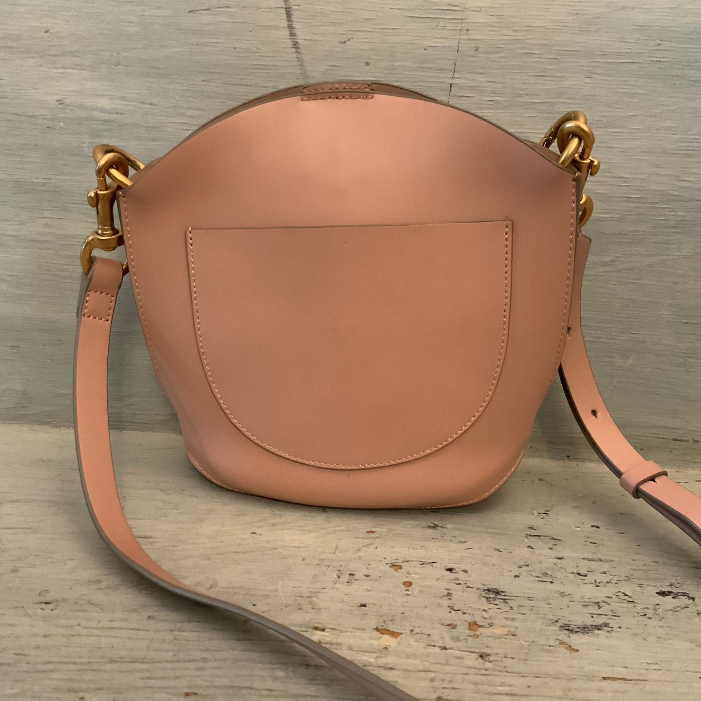 Mauve Pink Faux Leather Crossbody Bag Purse Good Condition