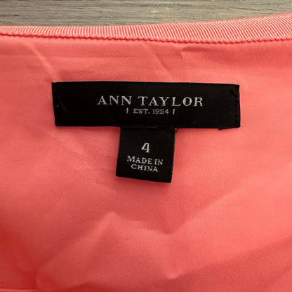 Ann Taylor Mini Skirt Light Coral Pink Crepe Fringe Size 4 Like New