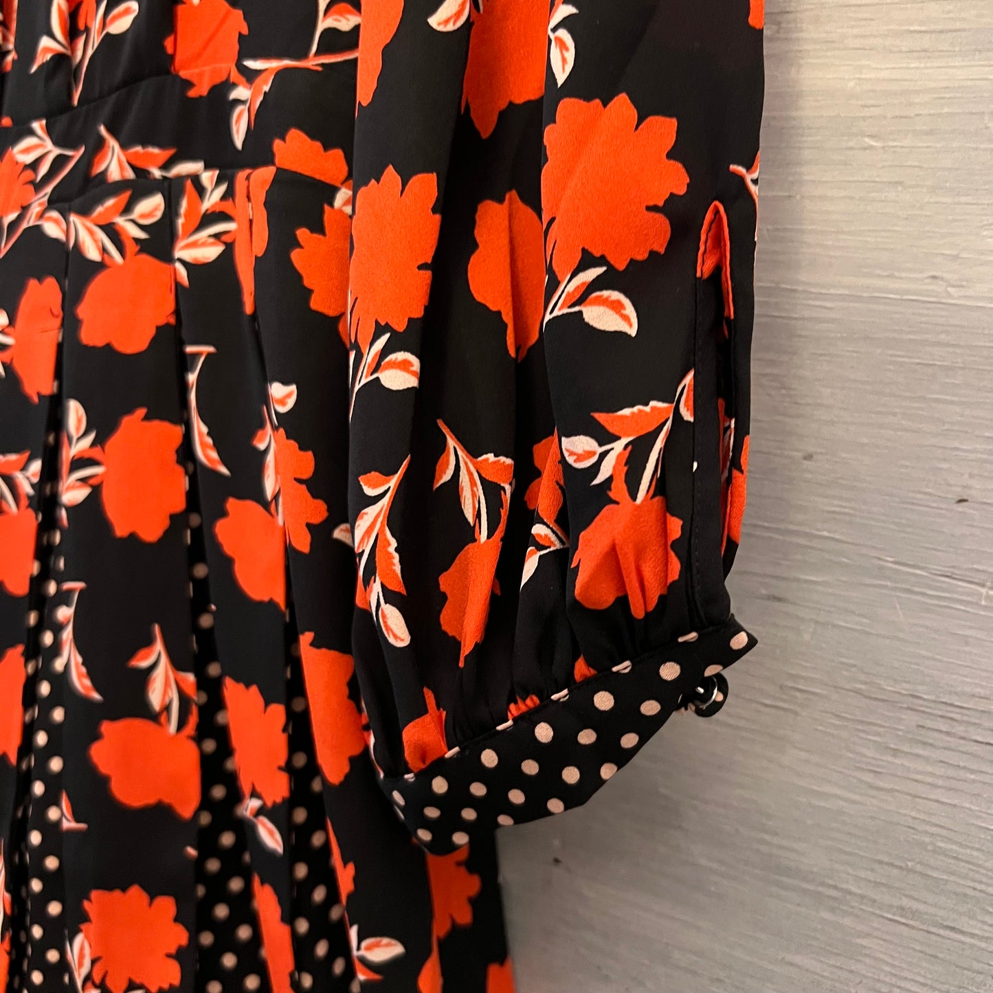 Ann Taylor Floral Polka Dot Print Pleated Flare Skirt Dress Size 8 Good Condition