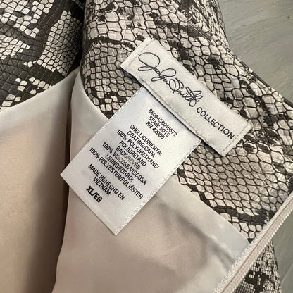 Vintage Jacqueline Smith Faux Snakeskin Leather Pencil Skirt XL Like New