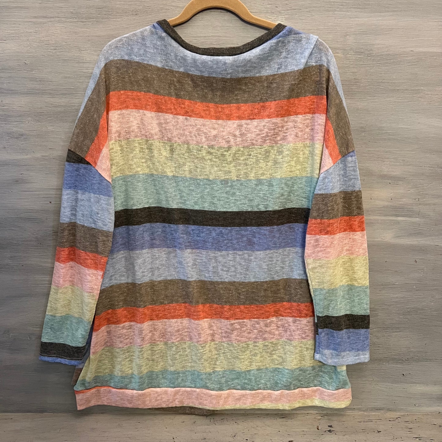 Blumin Apparel Multicolor Horizontal Stripe Lightweight Knit Sweater Top Size 3XL Good Condition