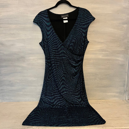 Vintage Connected Apparel Purple Aqua Shimmer Glitter Dot Dress Size 12 Good Condition
