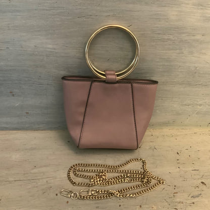 Co-Lab Mauve Dusty Rose Faux Leather Mini Crossbody Handbag Purse Good Condition