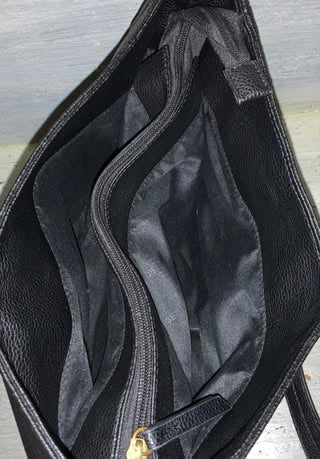 Rosetti Black Faux Leather Shoulder Bag Purse Gold Hardware Like New