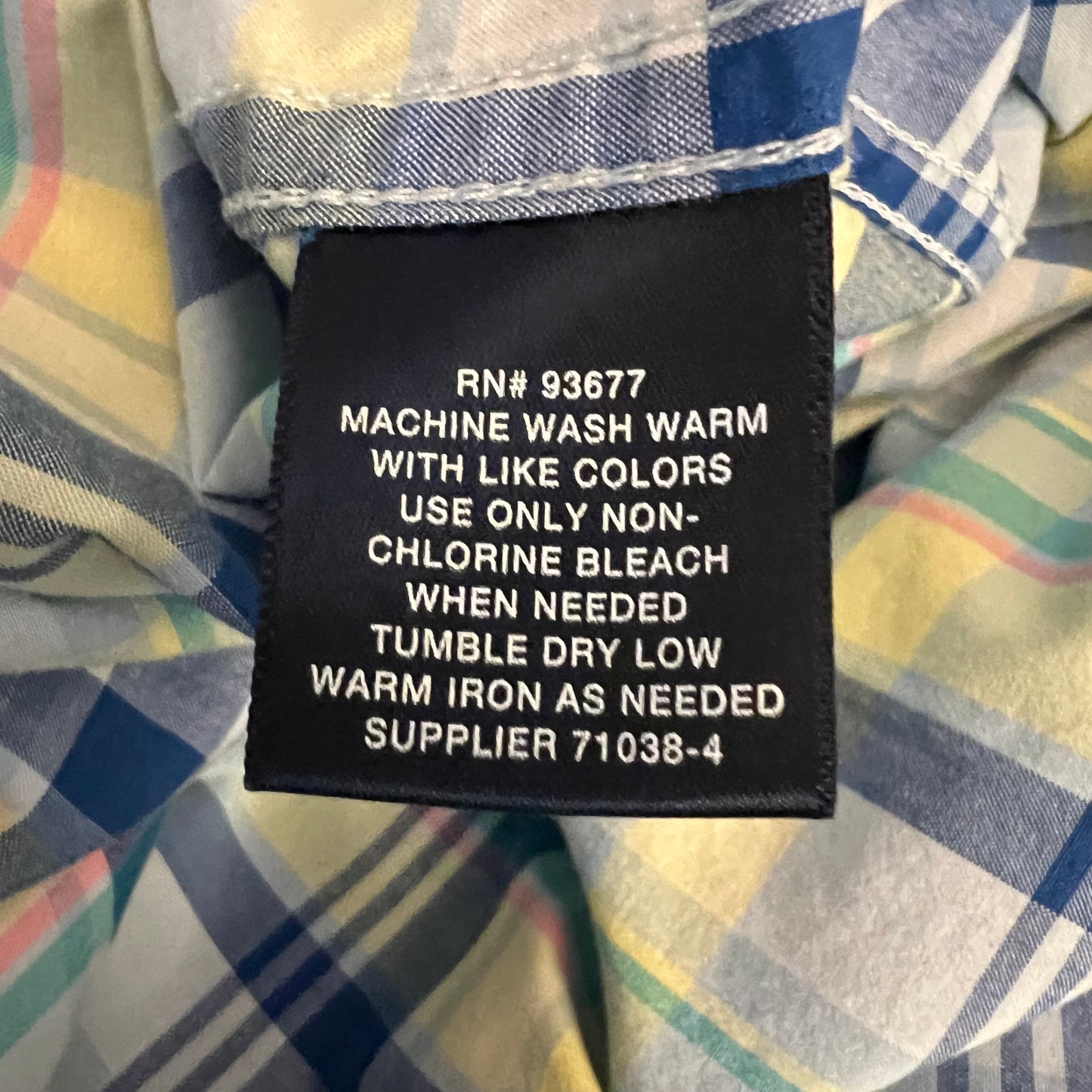 St. John’s Bay Comfort Stretch Pastel Plaid Button Down Shirt Medium Good Condition