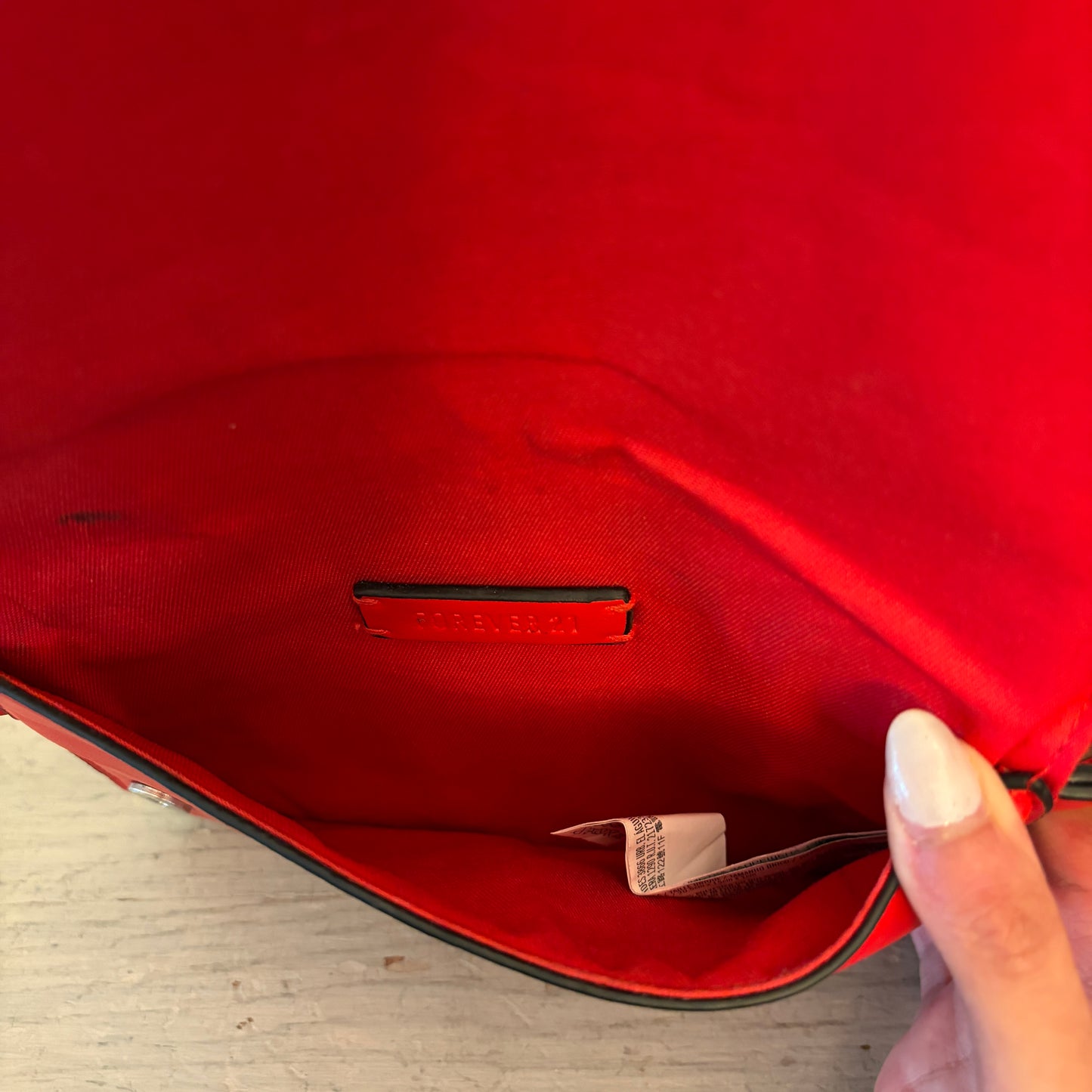 Forever 21 Red Faux Leather Waist Bag Fanny Pack Purse Good Condition