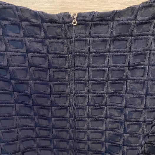 Alex Marie A Line Pleated Waist Navy Blue Dress Size 4 Like New