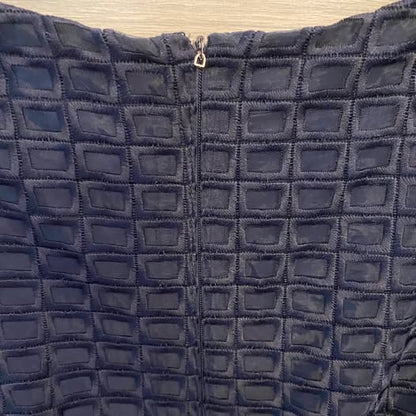 Alex Marie A Line Pleated Waist Navy Blue Dress Size 4 Like New