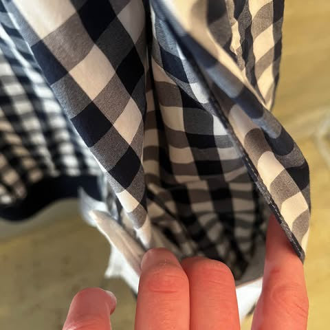 Merona White Navy Blue Check Bomber Jacket 70% Cotton Size Medium Like New