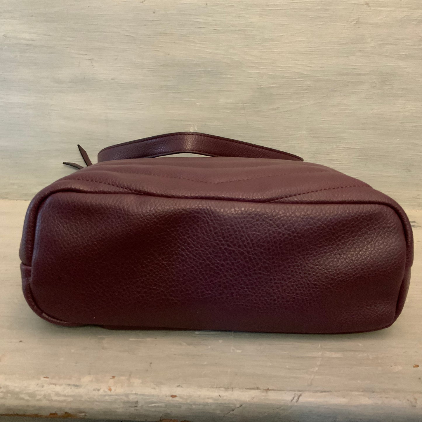 Nicole Miller Burgundy Faux Leather Shoulder Bag Purse Good Condition