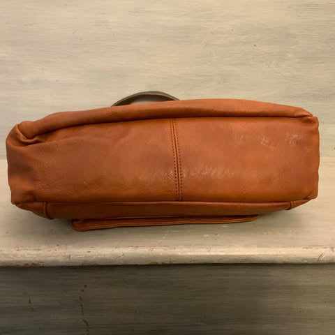 ChillX Brown Faux Leather Hobo Shoulder Bag Purse Good Condition