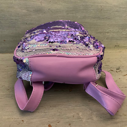 Wonder Nation Purple Reversible Sequin Backpack Purse 8x10.5x3 Like New