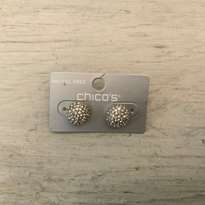 Chico's Nickel Free Silver Rhinestone Cluster Ball Stud Earrings New